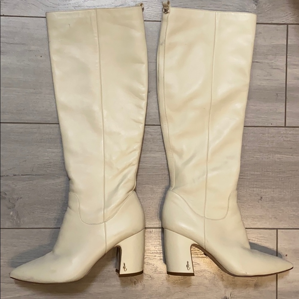 Cream/off white Knee high Sam Edelman Hiltin boots